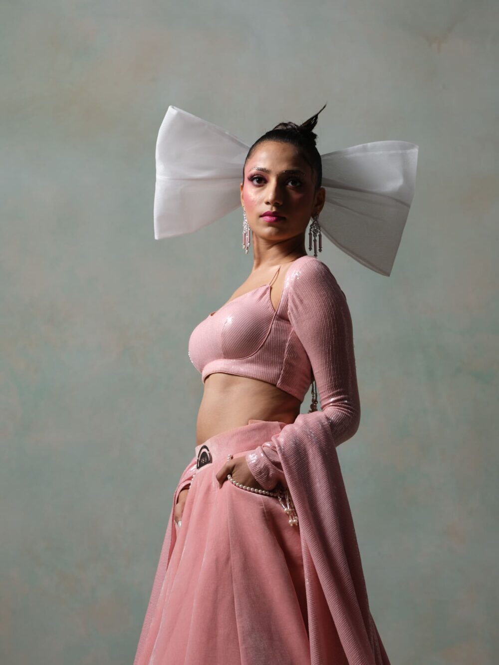 Blush Pink Skirt Set with Dupatta
